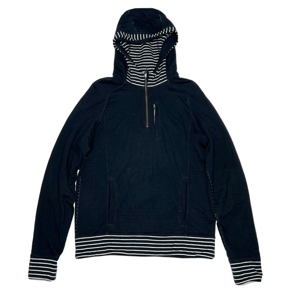 Lululemon Other - Lululemon Mens Quarter Zip Hoodie Size M Striped Navy Blue